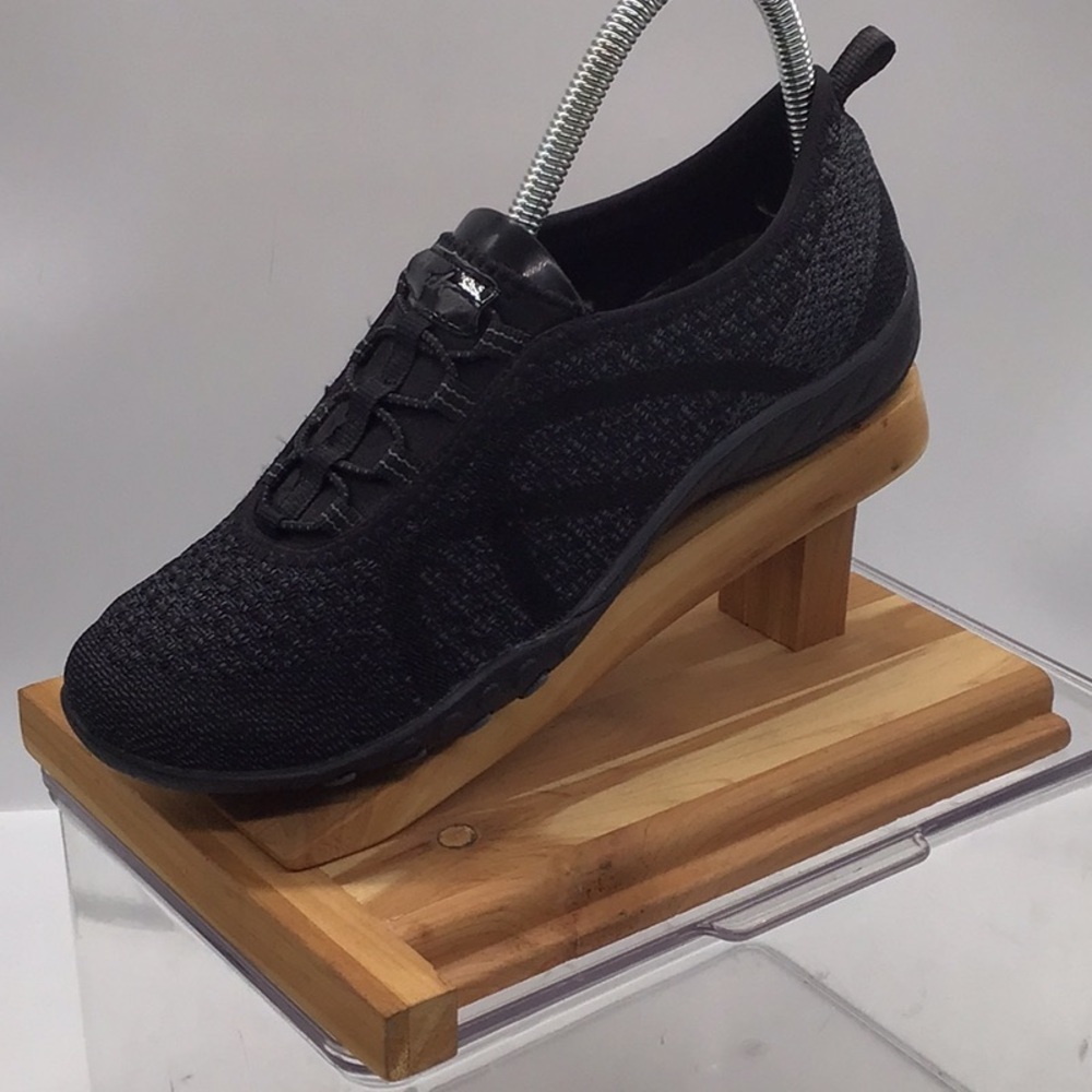 Skechers Relaxed Fit Black Canvas Slide-On Shoe